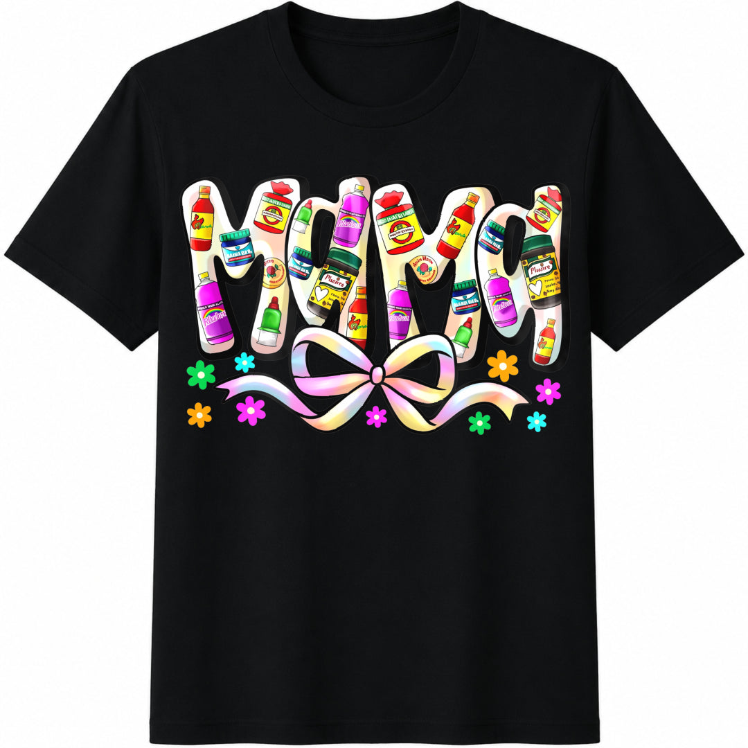Hispanic Mama Mamacita Cotton T-Shirt in Black