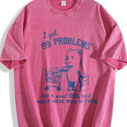 99 Problems and a Sweet Little Treat Would Solve Most Of Vintage Washed T-Shirt in Red
