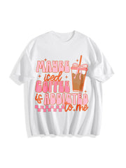 Coquette Iced Coffee Cotton T-Shirt in White