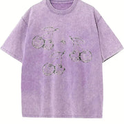 Cherries 90s Retro ® Y2k Cherry Vintage Washed T-Shirt in Purple
