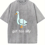 Silly Goose Got Too Silly For Him For Her vintage washed oversized T-shirt in Gray