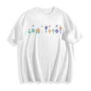 Halloween Goose Embroidered Cotton T-Shirt in White