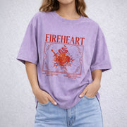 Fireheart vintage washed oversized T-shirt in Purple