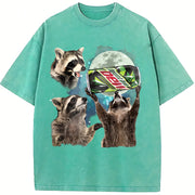 Three Raccoons Mountain Dew vintage washed oversized T-shirt in Blue
