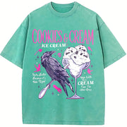 Butcher Blackbird Dark Romance Vintage Washed T-Shirt in Blue