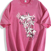 Y2K Red Goth E-girl Gothic 90s Vintage Washed T-Shirt in Red
