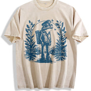 90s Tattoo Frog Mail Man Vintage Washed T-Shirt in Beige
