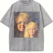 Two Blonde Glam Dolls Vintage Washed T-Shirt in Gray