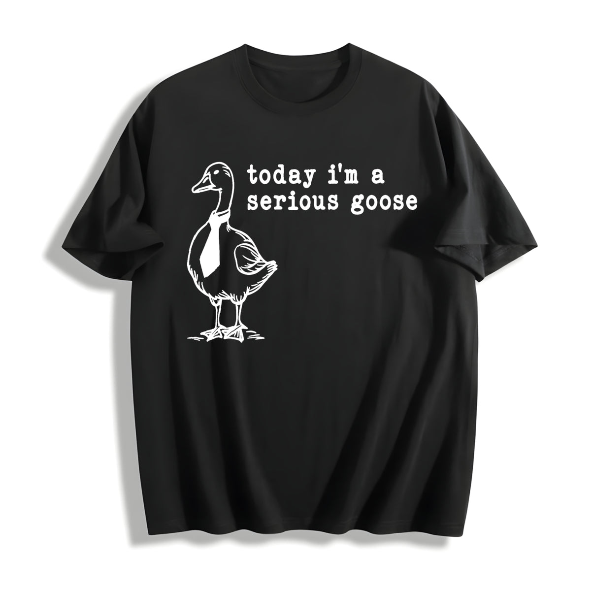 Serious Goose Meme Cotton T-Shirt in Black