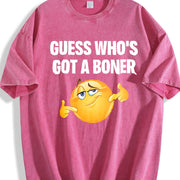 Guess Who's Got Meme Statement Vintage Washed T-Shirt in Red