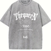 1 Pcs Heavy Adorable Vintage Washed T-Shirt in Gray
