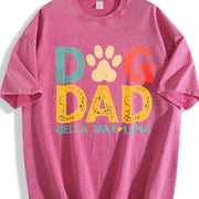 Personalized Dog Dad with Dog Names Vintage Washed T-Shirt in Red