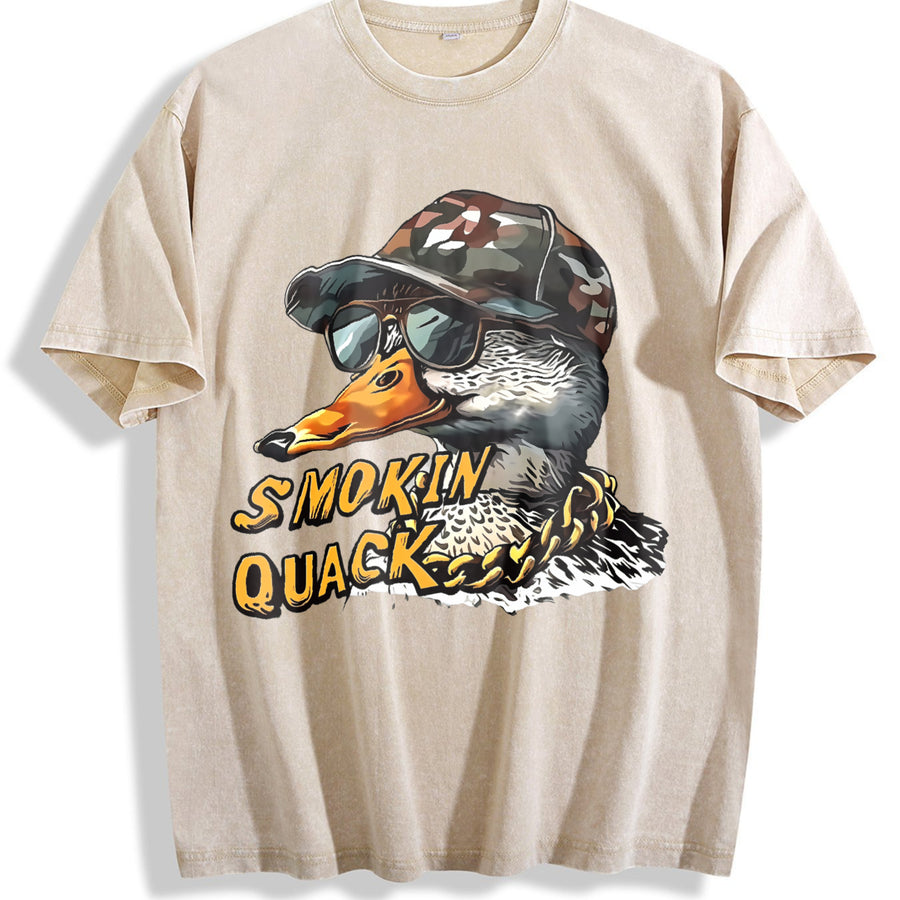 Southern Hunting Duck Vintage Washed T-Shirt in Beige
