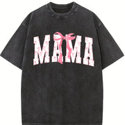 Coquette Bows Mama Vintage Washed T-Shirt in Black
