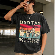 Dad Tax Fathers Day Vintage Washed T-Shirt in Black