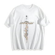 Retro 230 Romans God Is Greater Than Our Highs and Lows Cotton T-Shirt in White