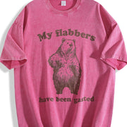 Retro Shocked Bear 90s Vintage Washed T-Shirt in Red