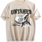 Untamed Legends Never Fold Vintage Washed T-Shirt in Beige