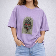 Throne of Glass Fireheart vintage washed oversized T-shirt in Purple