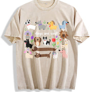 A Premium a Pleated Vintage Washed T-Shirt in Beige