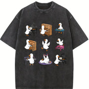Goose Piano Teacher Vintage Washed T-Shirt in Black