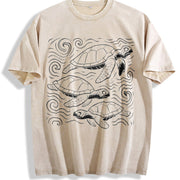 Turtles ® Ocean 90s Vintage Washed T-Shirt in Beige