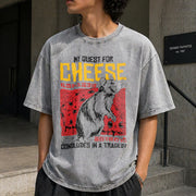 My Quest for Cheese Vintage Washed T-Shirt in Gray