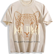 Coffee Tiger Vintage Washed T-Shirt in Beige