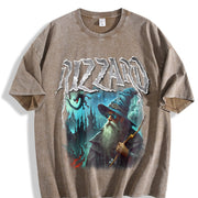 Rizzard Fantasy Wizard Vintage Washed T-Shirt in Brown