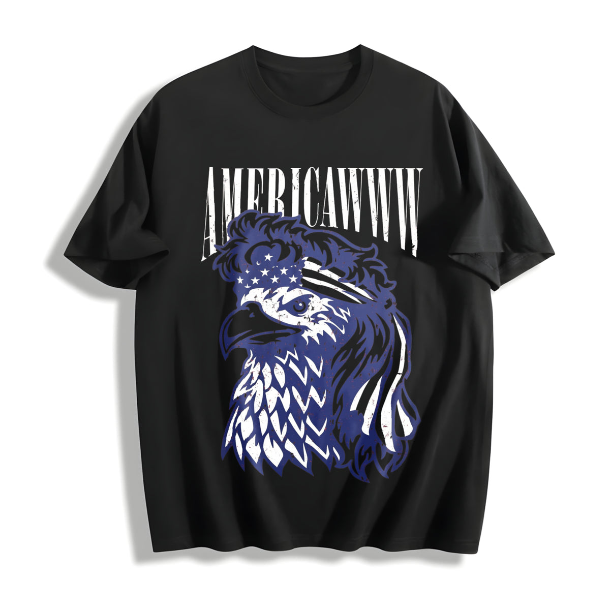 Americawww Sarcastic Fourth of July Bald Eagle for Classic Cotton T-Shirt in Black