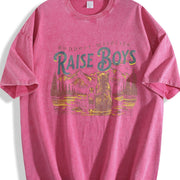 Support Wildlife Raise Boys Vintage Washed T-Shirt in Red