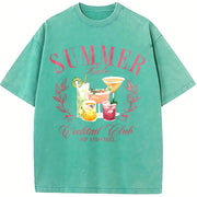 Summer Babe Cocktail Club vintage washed oversized T-shirt in Blue