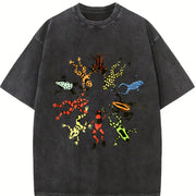 ZestLoop Dancing Frog Feast Vintage Washed T-Shirt in Black