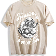 Houston I Have So Many Problems Vintage Washed T-Shirt in Beige
