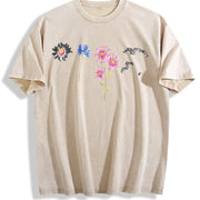 ® Wildflowers 90s Retro Y2k Flower Lovers Vintage Washed T-Shirt in Beige