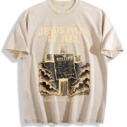 JESUS PAID IT ALL Vintage Washed T-Shirt in Beige