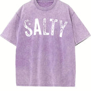 Salty Retro Beach Favorite vintage washed oversized T-shirt in Purple