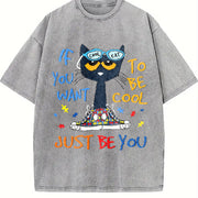 Be If You Want Vintage Washed T-Shirt in Gray