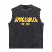 Spaceballs Movie Retro Vintage Washed Tank Top in Black