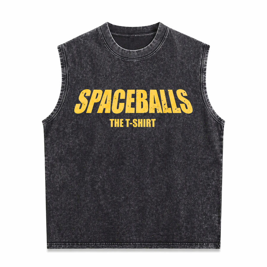 Spaceballs Movie Retro Vintage Washed Tank Top in Black
