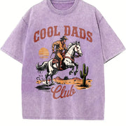 Popular Retro Dads Club Vintage Washed T-Shirt in Purple