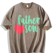 Father Loves Son Vintage Washed T-Shirt in Brown