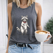 2025 European and American Letter Vest Women's Color Cotton Tank Top in Gray