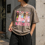 Katseye Music Ka.tseye Beautiful Chaos Vintage Washed T-Shirt in Brown