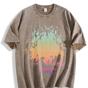 Remake the Lion Kingg Hakuna Matata Silhouettee Jungle Vintage Washed T-Shirt in Brown