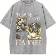 Jasmine Dragon Tea Shop Uncle Iroh Anime Lover's vintage washed oversized T-shirt in Gray