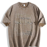 Y2K Retro Dark Gothic Vintage Washed T-Shirt in Brown