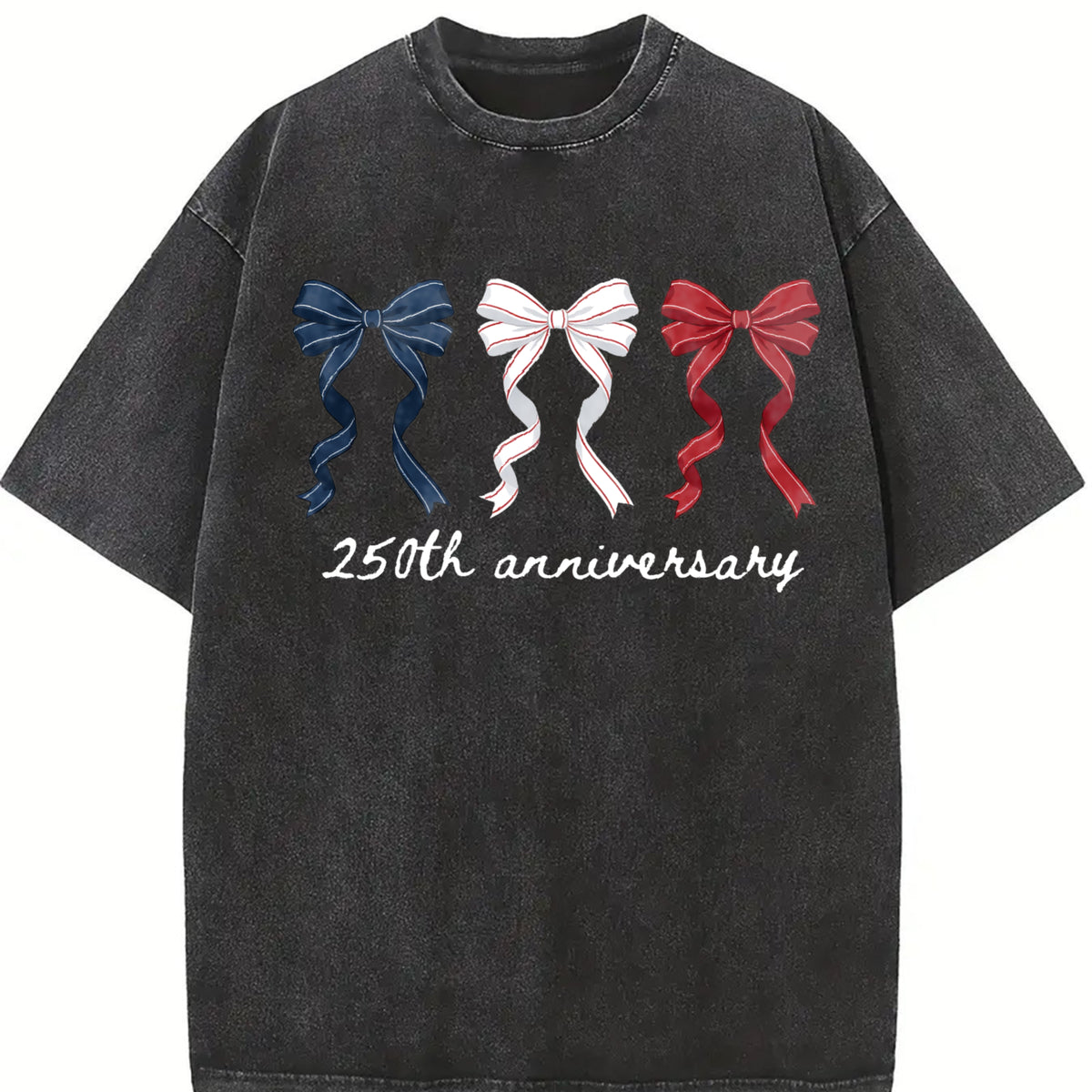 250th Anniversary USA Vintage Washed T-Shirt in Black