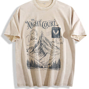 The Night Court Postcard Velaris Acotar Acomaf Bookish Vintage Washed T-Shirt in Beige