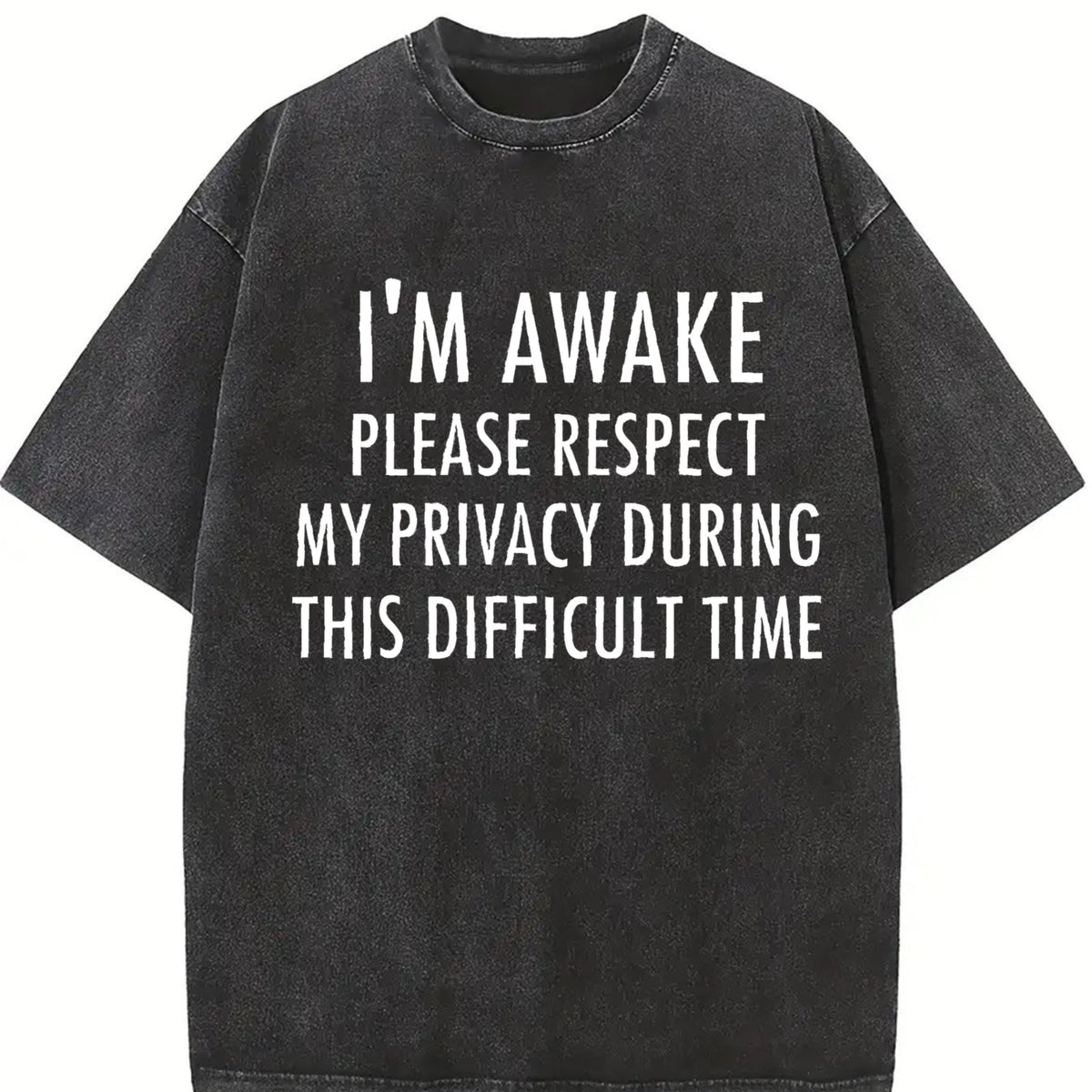 Premium I'm Awake Vintage Washed T-Shirt in Black